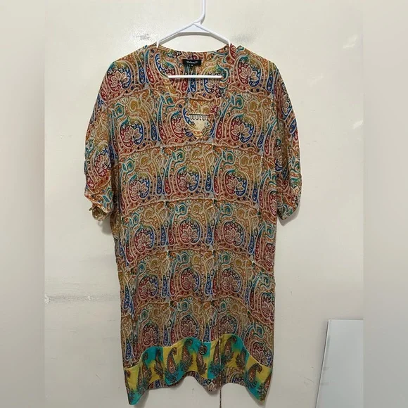 Tolani brand women's paisley print blouse bohemian-style Size Small - Picture 1 of 16